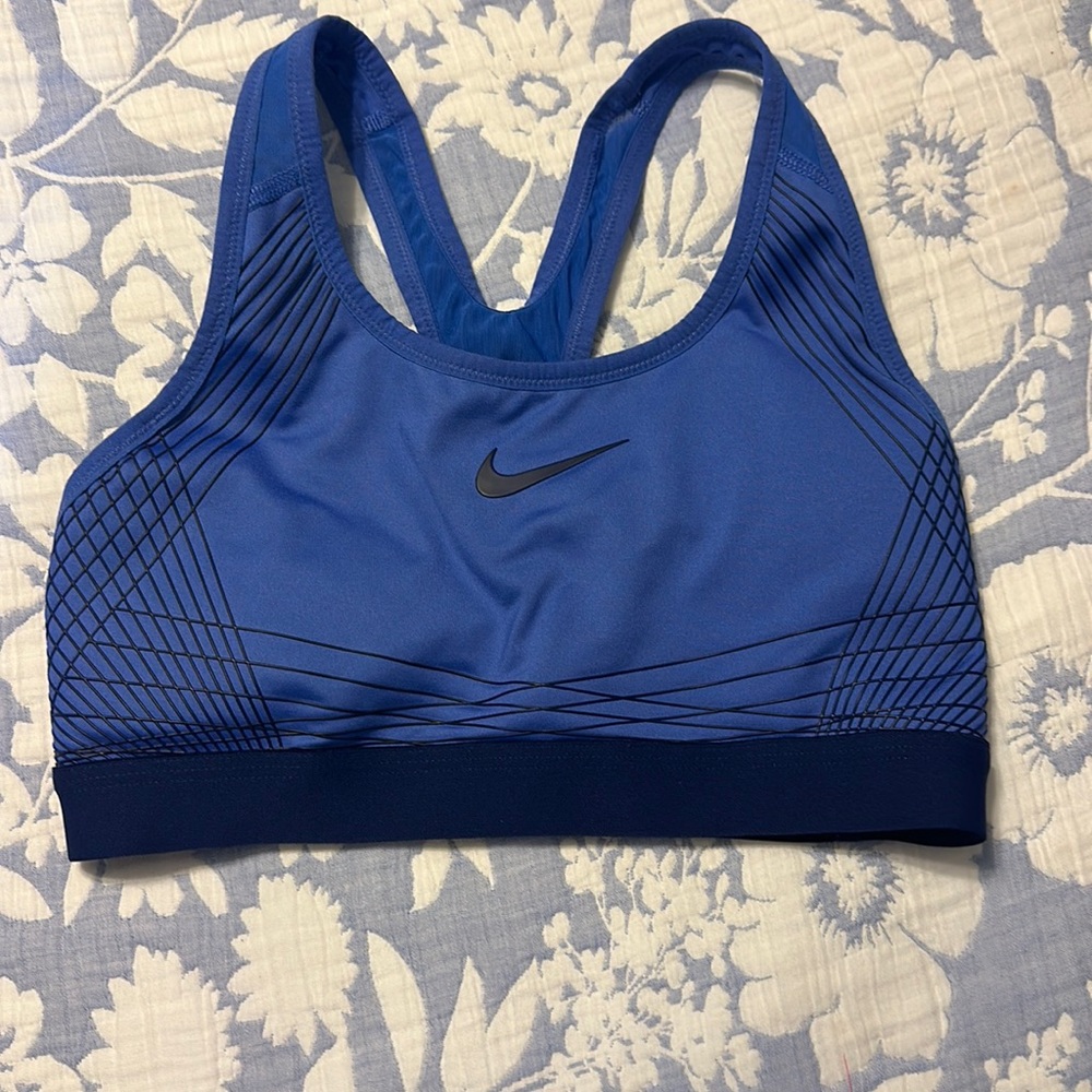 Blue Nike sports bra
